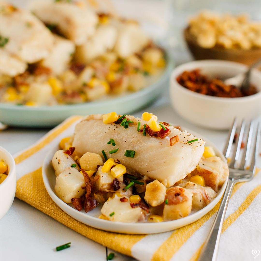 Cod with New England Chowder Sauce