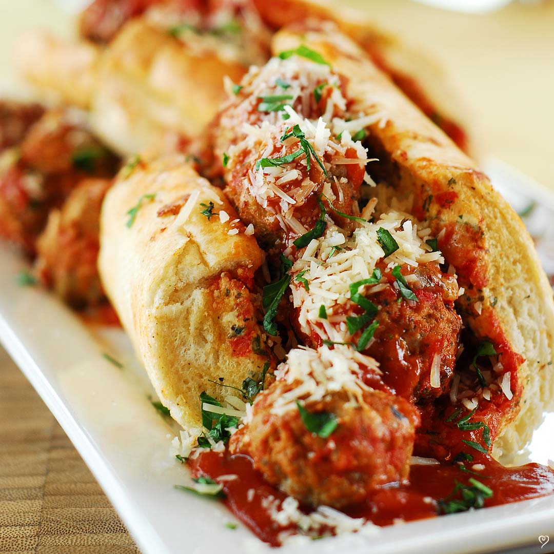 Meatball Marinara Stuffed French Bread