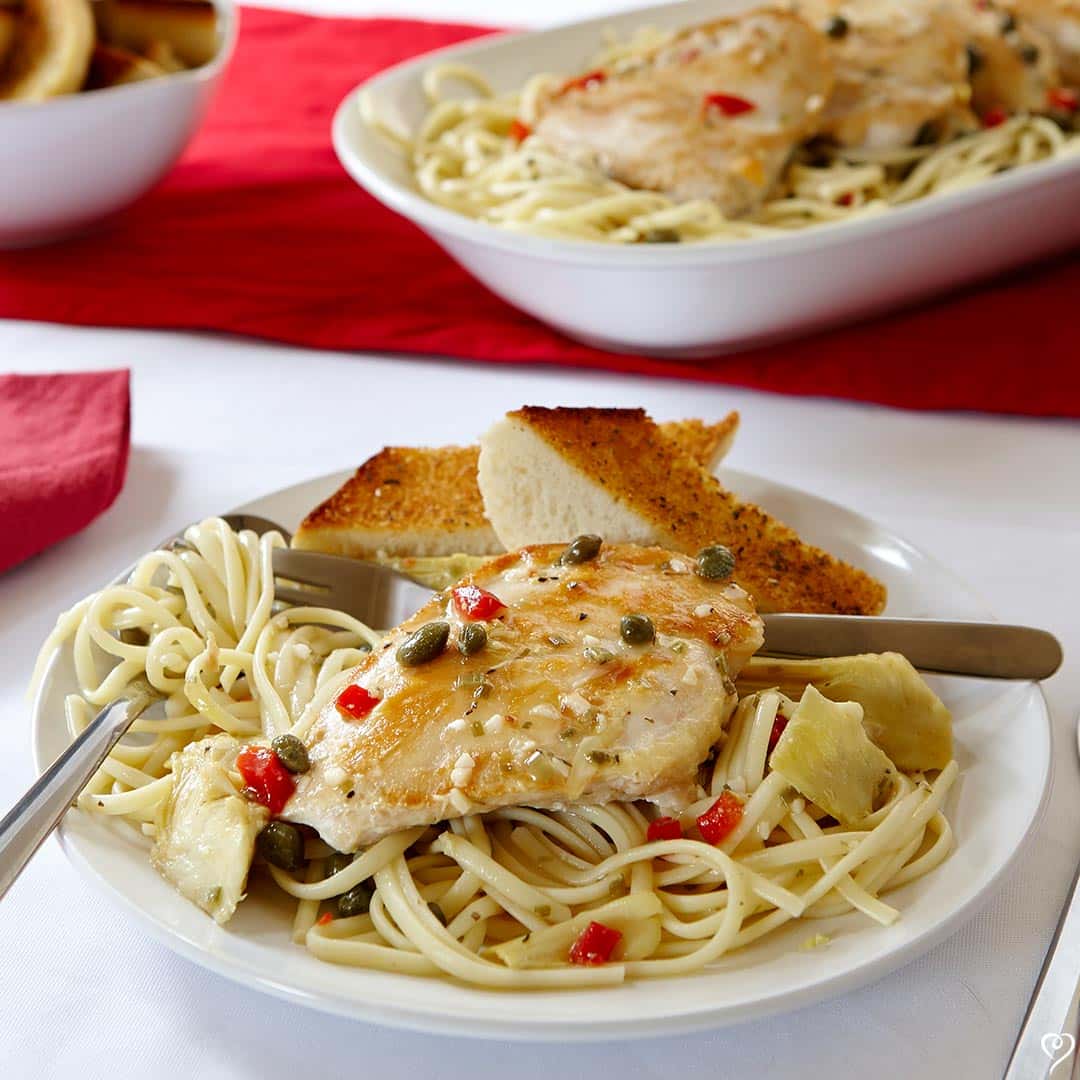 Lemon Chicken Piccata over Orzo
