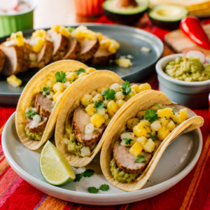 Al Pastor Pork Street Tacos with Mexican Street Corn