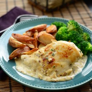 French Tarragon Chicken with Potato Wedges
