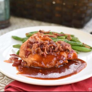 Maple Bourbon BBQ Chicken with Bacon & Bacon Ranch Green Beans