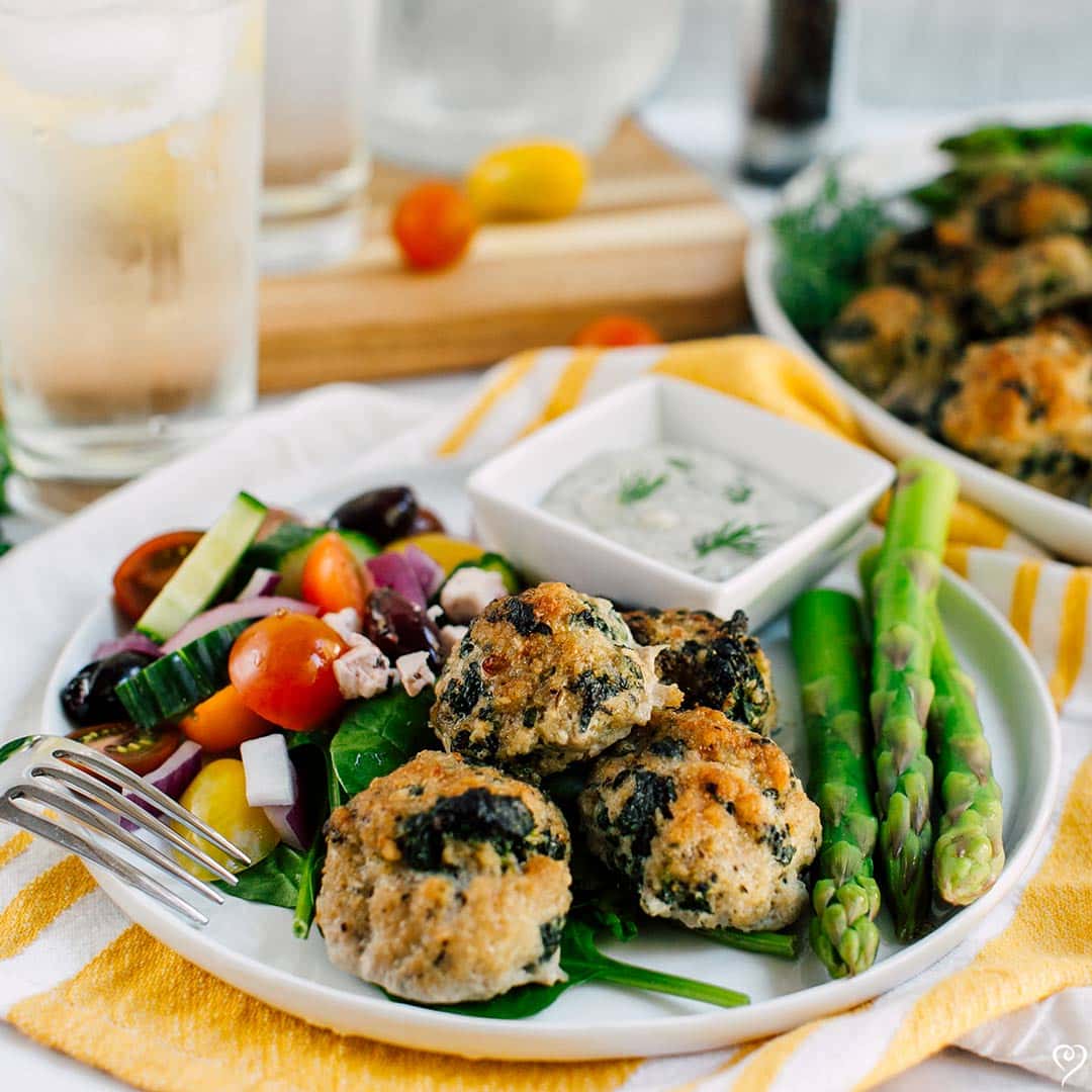 Greek Turkey Meatballs with Tzatziki