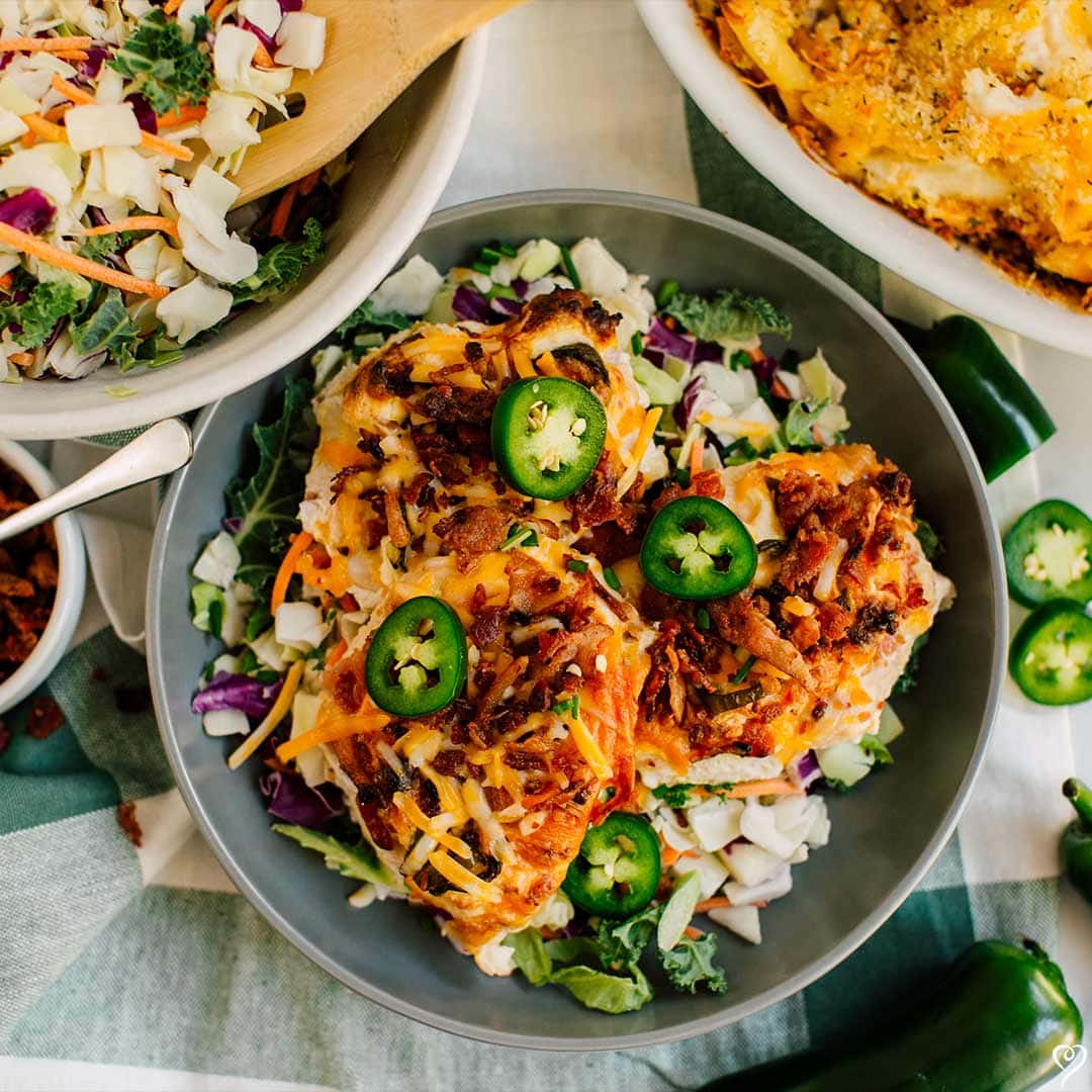 Bacon Popper Chicken with Summer Grilled Vegetables