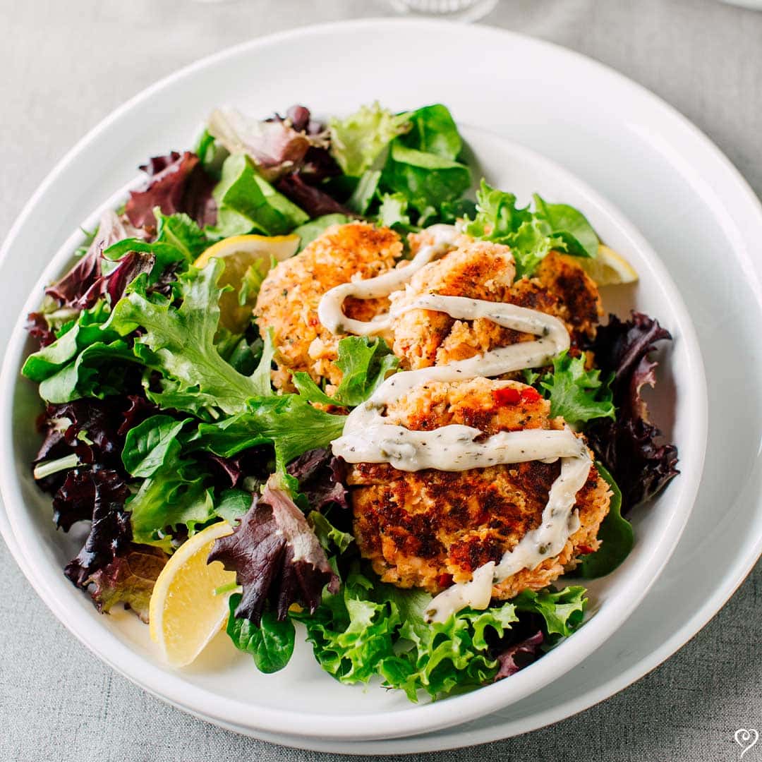 Crispy Salmon Cakes with Tangy Tartar Sauce