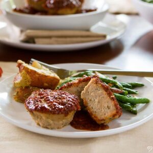 Mini Turkey Meatloaves with Bacon Ranch Green Beans
