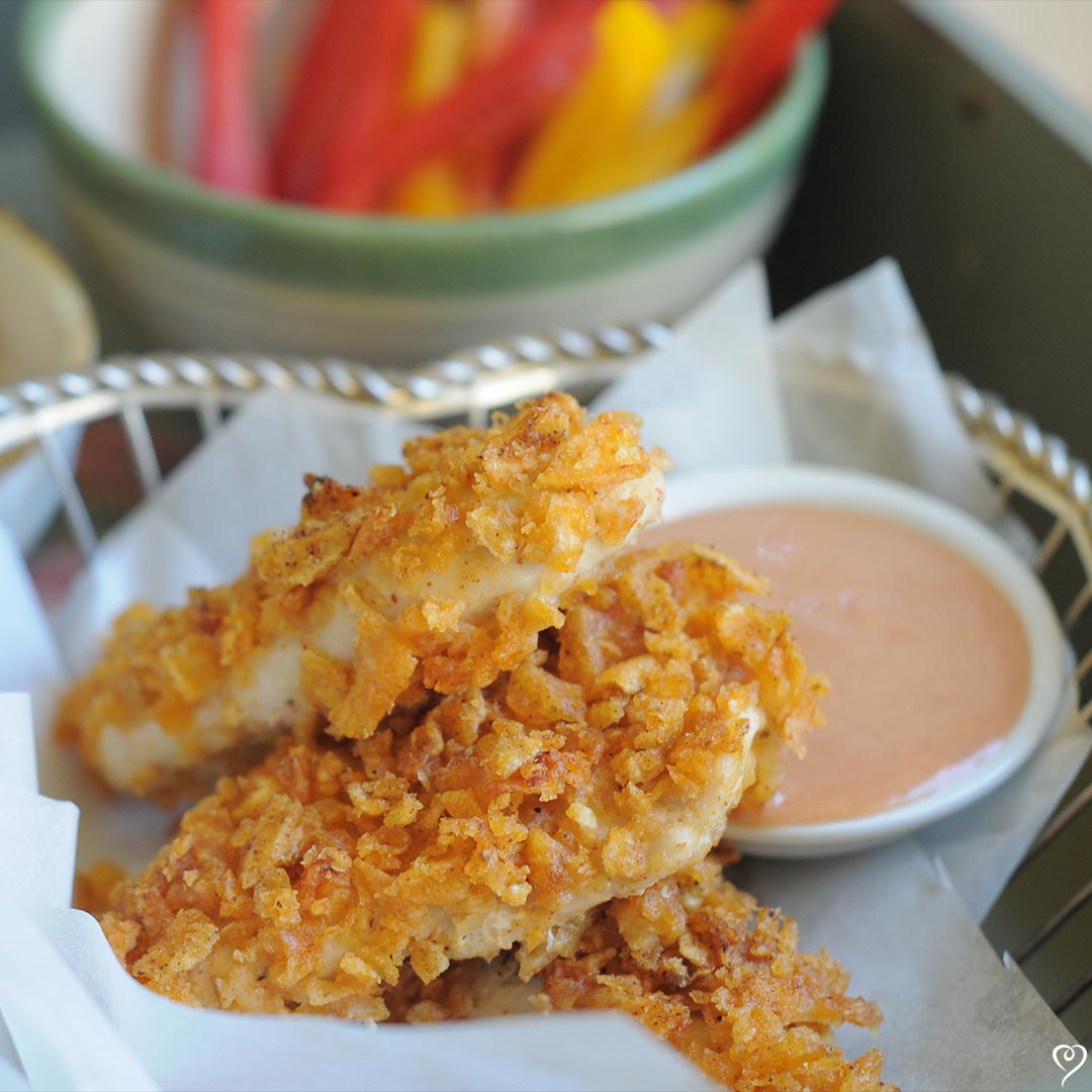 BBQ Chip Chicken Tenders & Crispy Shoestring Fries