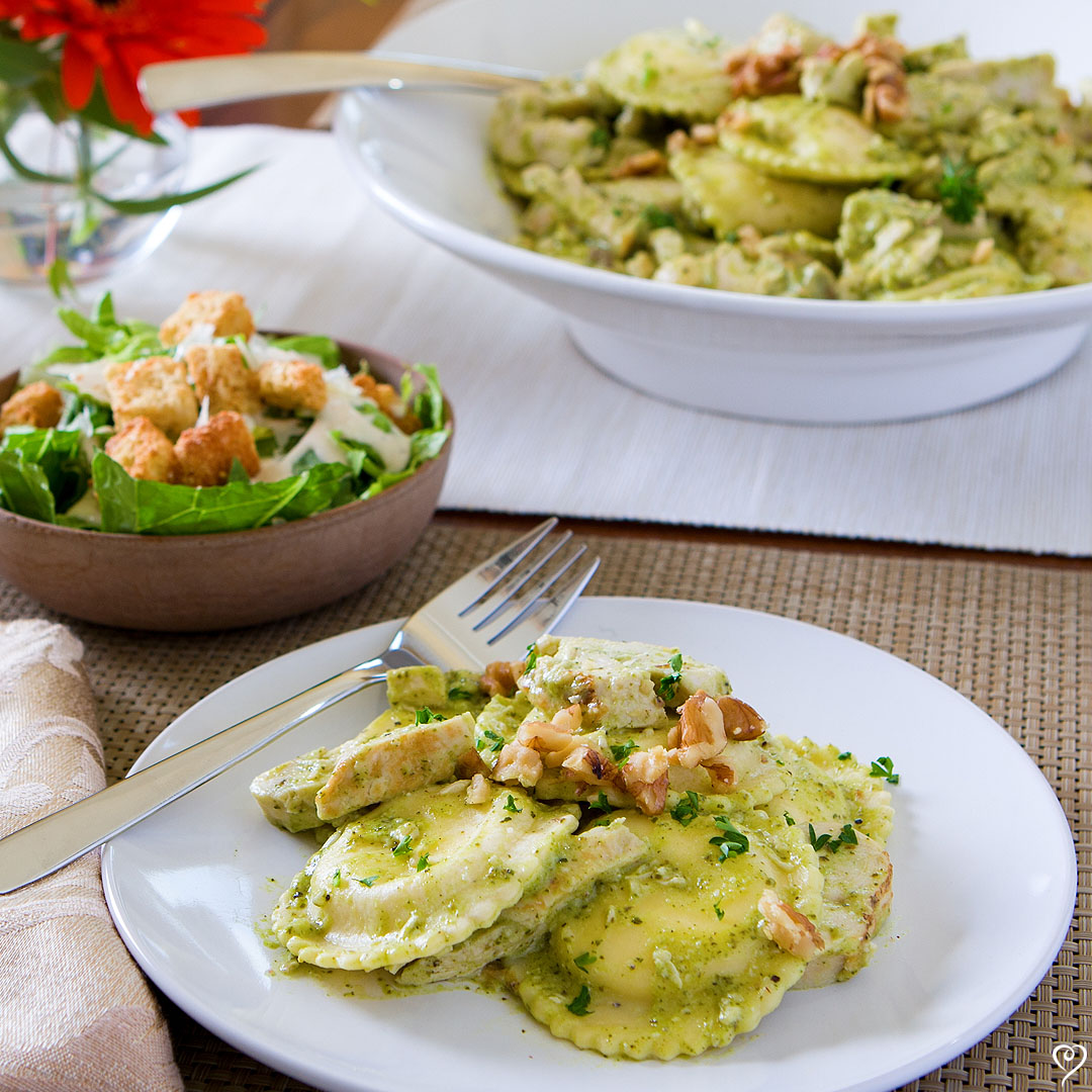 Pesto Cheese Ravioli with Chicken & Walnuts - Image 2