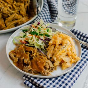 Slow Roasted Carolina BBQ Pork Tenderloin with Roasted Potato Wedges