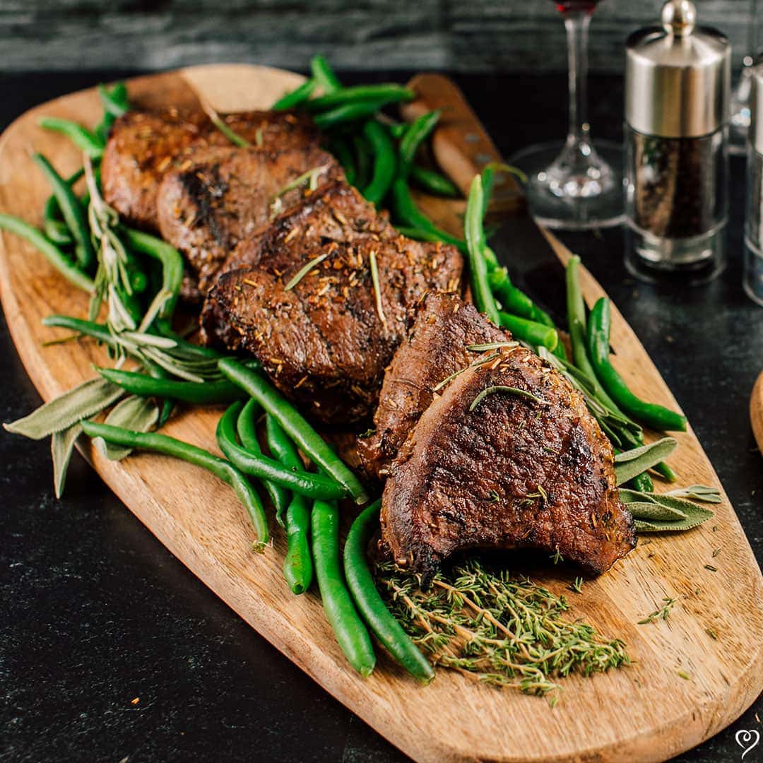 Herb Crusted Steaks with Almond Green Beans - Image 2