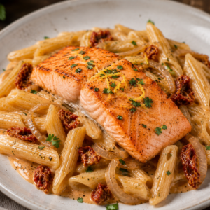 Baked Smoky Salmon and Penne Pasta
